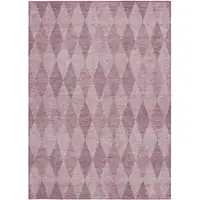 Photo of Blush Geometric Washable Non Skid Indoor Outdoor Area Rug