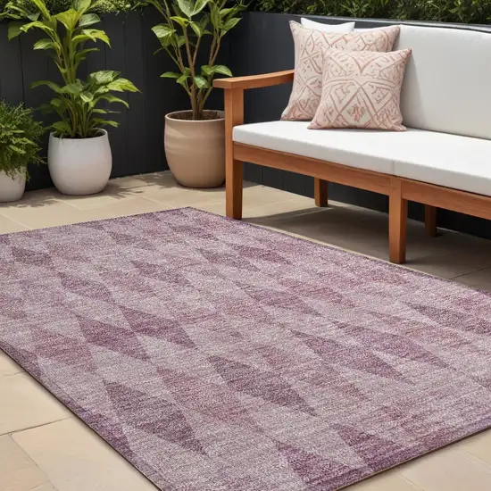 Blush Geometric Washable Non Skid Indoor Outdoor Area Rug Photo 1