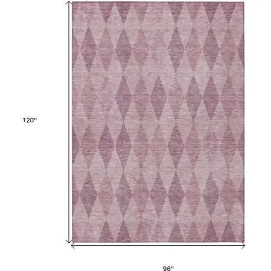 Blush Geometric Washable Non Skid Indoor Outdoor Area Rug Photo 3