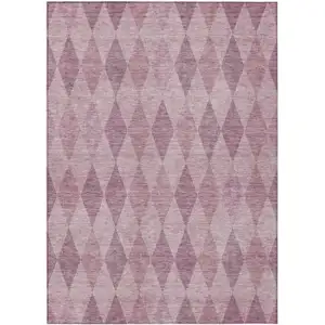 Photo of Blush Geometric Washable Non Skid Indoor Outdoor Area Rug