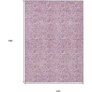 Photo of Blush Mauve And Pink Floral Washable Indoor Outdoor Area Rug