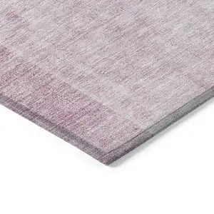 Photo of Blush Pink And Mauve Geometric Washable Indoor Outdoor Area Rug