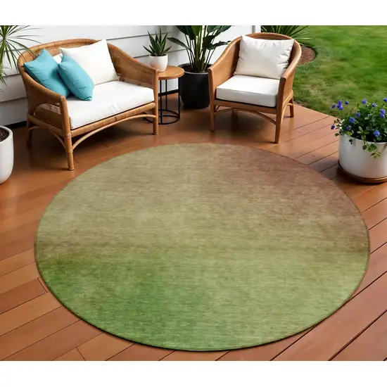 Blush Round Ombre Washable Non Skid Indoor Outdoor Area Rug Photo 1