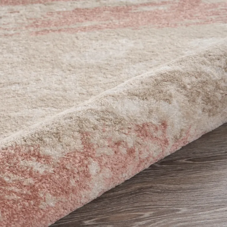 Blush and Beige Abstract Strokes Area Rug Photo 3