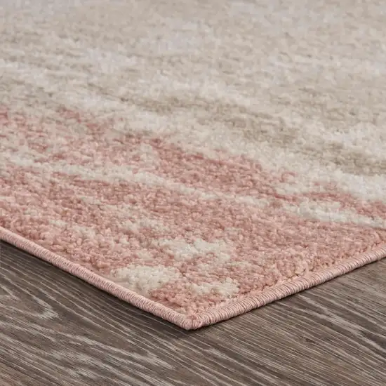 Blush and Beige Abstract Strokes Area Rug Photo 5