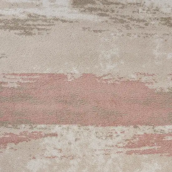 Ivory Beige and Blush Abstract Area Rug Photo 5