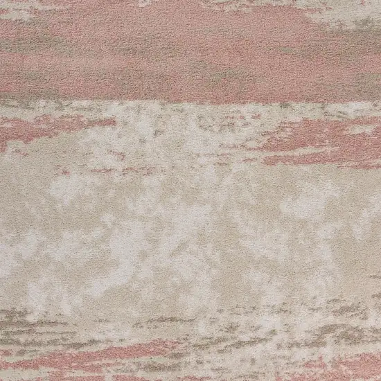 Blush and Beige Abstract Strokes Area Rug Photo 2