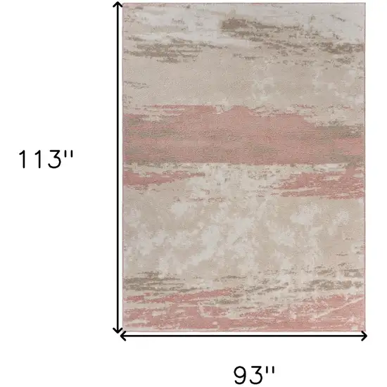 Blush and Beige Abstract Strokes Area Rug Photo 10