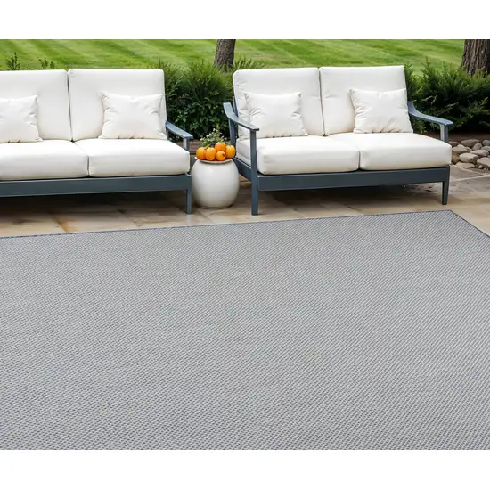 Blue and Ivory Indoor Outdoor Area Rug Photo 1