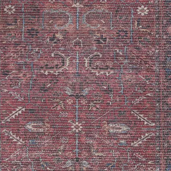 Brick Oriental Power Loom Distressed Washable Area Rug Photo 3