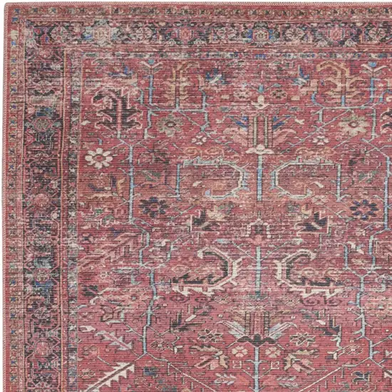 Brick Oriental Power Loom Distressed Washable Area Rug Photo 3