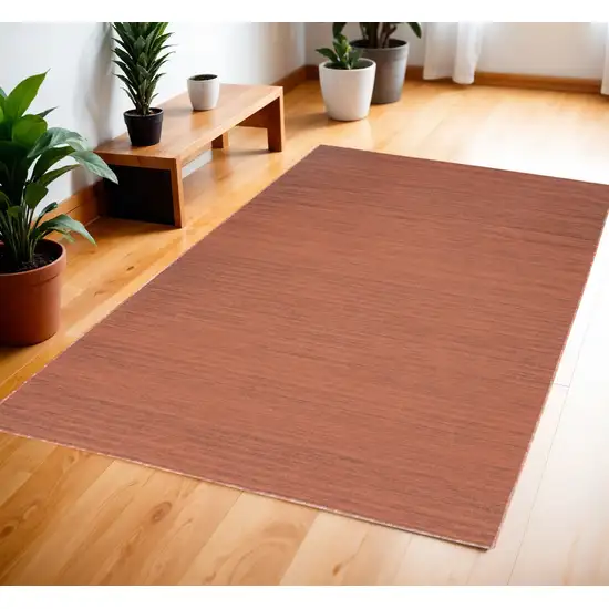 Brick Red Abstract Washable Area Rug Photo 1