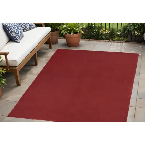 Brick Red Stain Resistant Indoor Outdoor Area Rug Photo 1