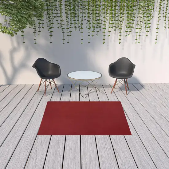 Brick Red Non Skid Indoor Outdoor Area Rug Photo 2