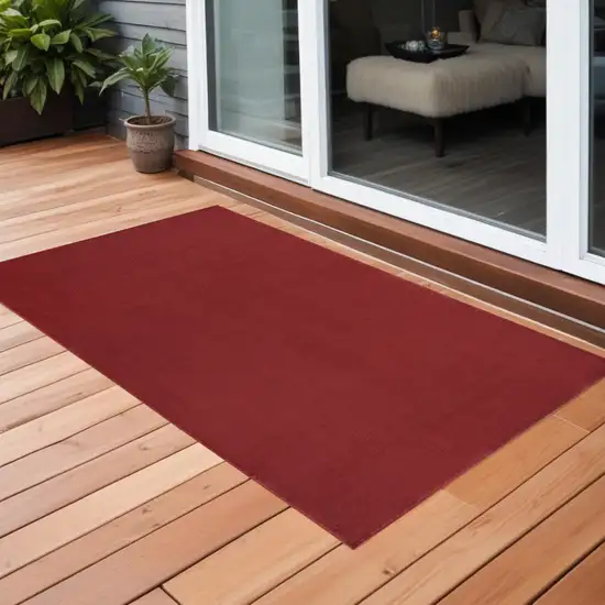 Brick Red Non Skid Indoor Outdoor Area Rug Photo 1