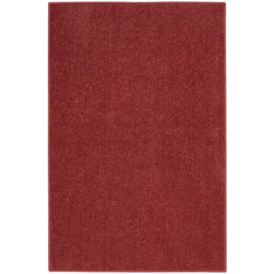 Brick Red Non Skid Indoor Outdoor Runner Rug Photo 1