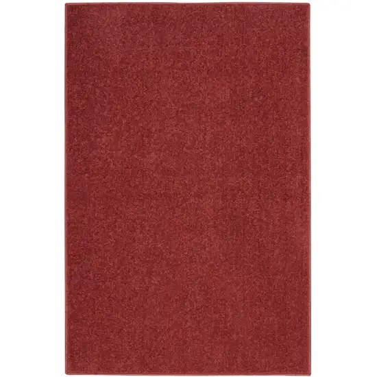 Brick Red Non Skid Indoor Outdoor Runner Rug Photo 1