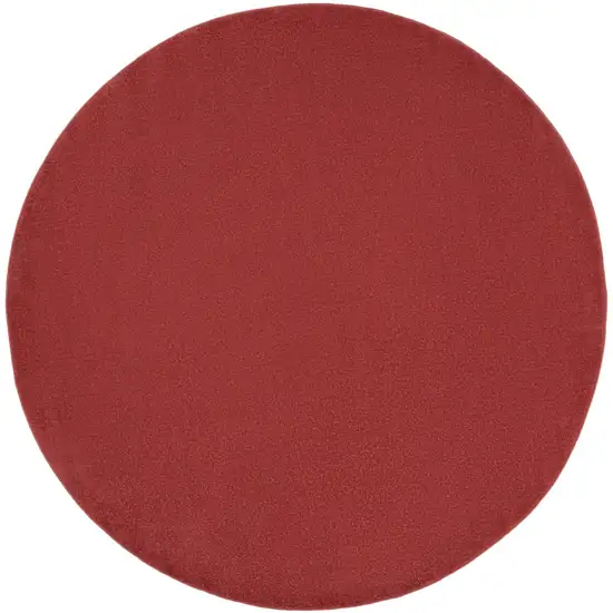 Brick Red Round Non Skid Indoor Outdoor Area Rug Photo 3