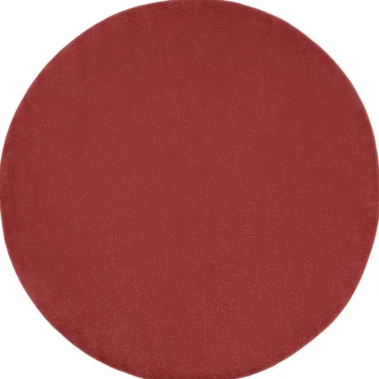 Brick Red Round Non Skid Indoor Outdoor Area Rug Photo 4