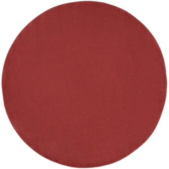 Brick Red Round Non Skid Indoor Outdoor Area Rug Photo 1