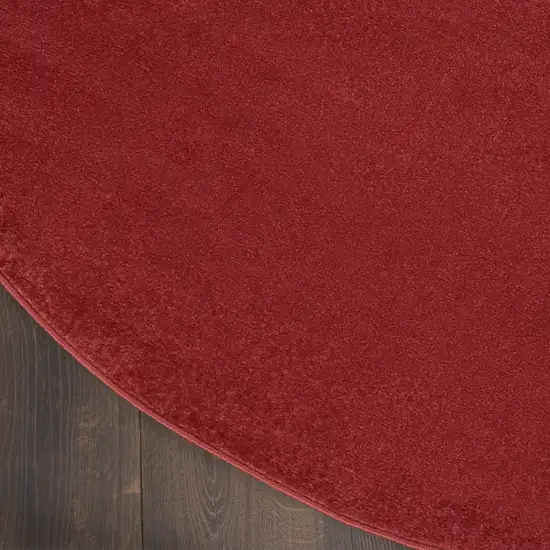 Brick Red Round Non Skid Indoor Outdoor Area Rug Photo 9