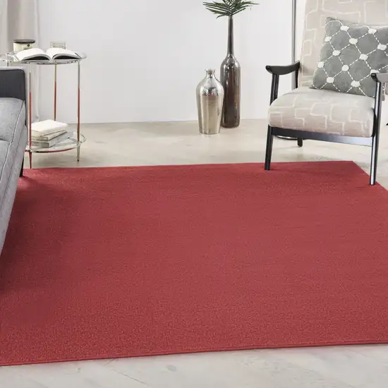 Brick Red Square Non Skid Indoor Outdoor Area Rug Photo 7