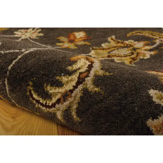 Brick Red and Orange Wool Floral Area Rug Photo 4