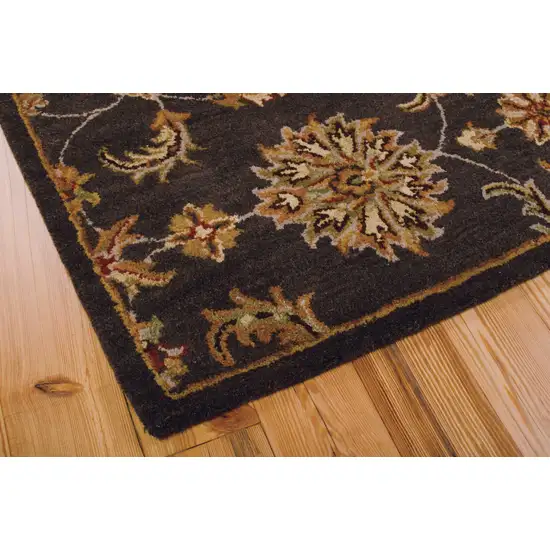 Brick Red and Orange Wool Floral Area Rug Photo 7