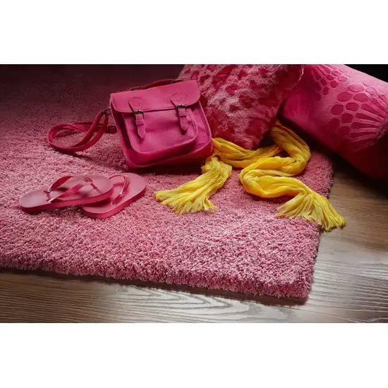 Bright Hot Pink Shag Area Rug Photo 5