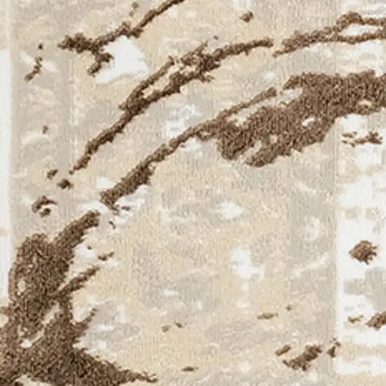 Bronze Abstract Area Rug With Fringe Photo 4