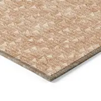 Photo of Bronze Geometric Washable Non Skid Indoor Outdoor Area Rug