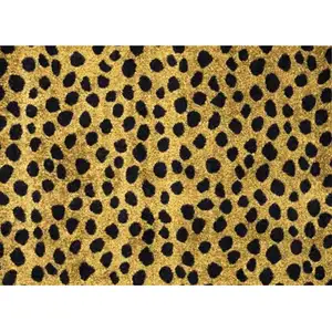 Photo of Bronze Leopard Print Washable Area Rug With UV Protection