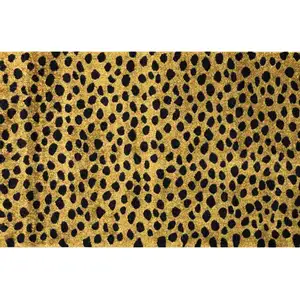 Photo of Bronze Leopard Print Washable Area Rug With UV Protection