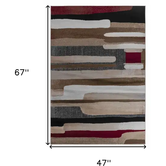 Brown Abstract Area Rug Photo 3