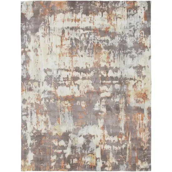 Brown Abstract Hand Loomed Area Rug Photo 2