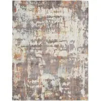 Photo of Brown Abstract Hand Loomed Area Rug