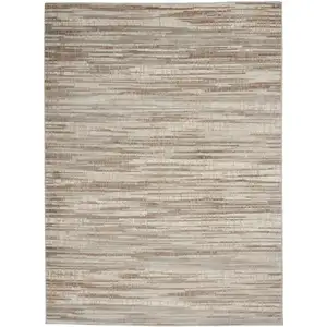 Photo of Brown Abstract Power Loom Area Rug