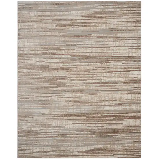 Brown Abstract Power Loom Area Rug Photo 1