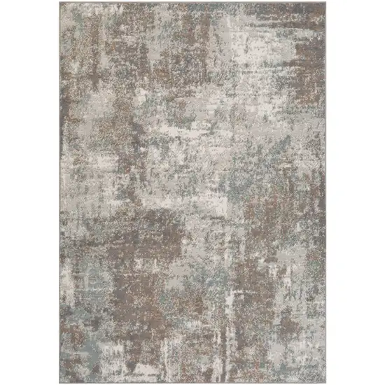 Brown Abstract Power Loom Area Rug Photo 1