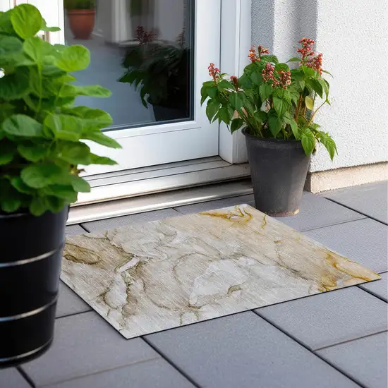 Brown Abstract Washable Non Skid Indoor Outdoor Area Rug Photo 8