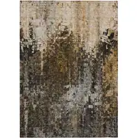 Photo of Brown Abstract Washable Non Skid Indoor Outdoor Area Rug