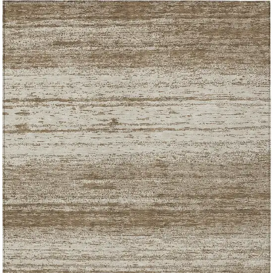 Brown And Beige Striped Washable Indoor Outdoor Area Rug Photo 6