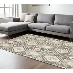 Photo of Brown And Beige Tribal Area Rug