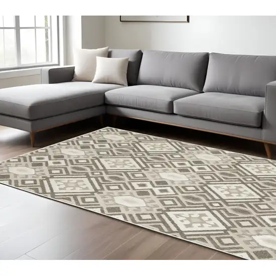 Brown And Beige Tribal Area Rug Photo 1