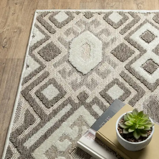 Brown And Beige Tribal Area Rug Photo 9