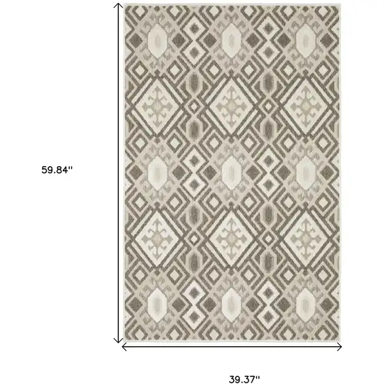 Brown And Beige Tribal Area Rug Photo 3