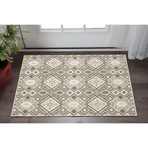 Photo of Brown And Beige Tribal Area Rug