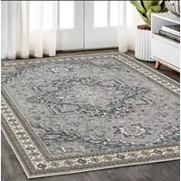 Photo of Brown And Blue Medallion Area Rug