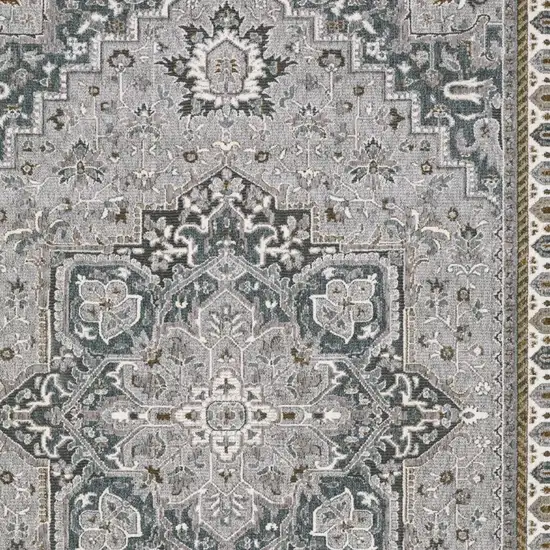 Brown And Blue Medallion Area Rug Photo 6