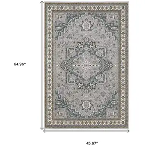 Photo of Brown And Blue Medallion Area Rug